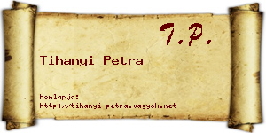 Tihanyi Petra névjegykártya